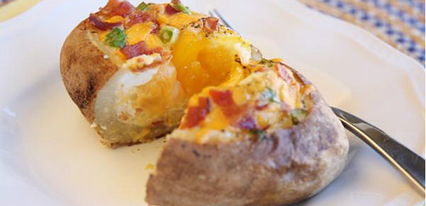 Egg-Stuffed Baked Potatoes