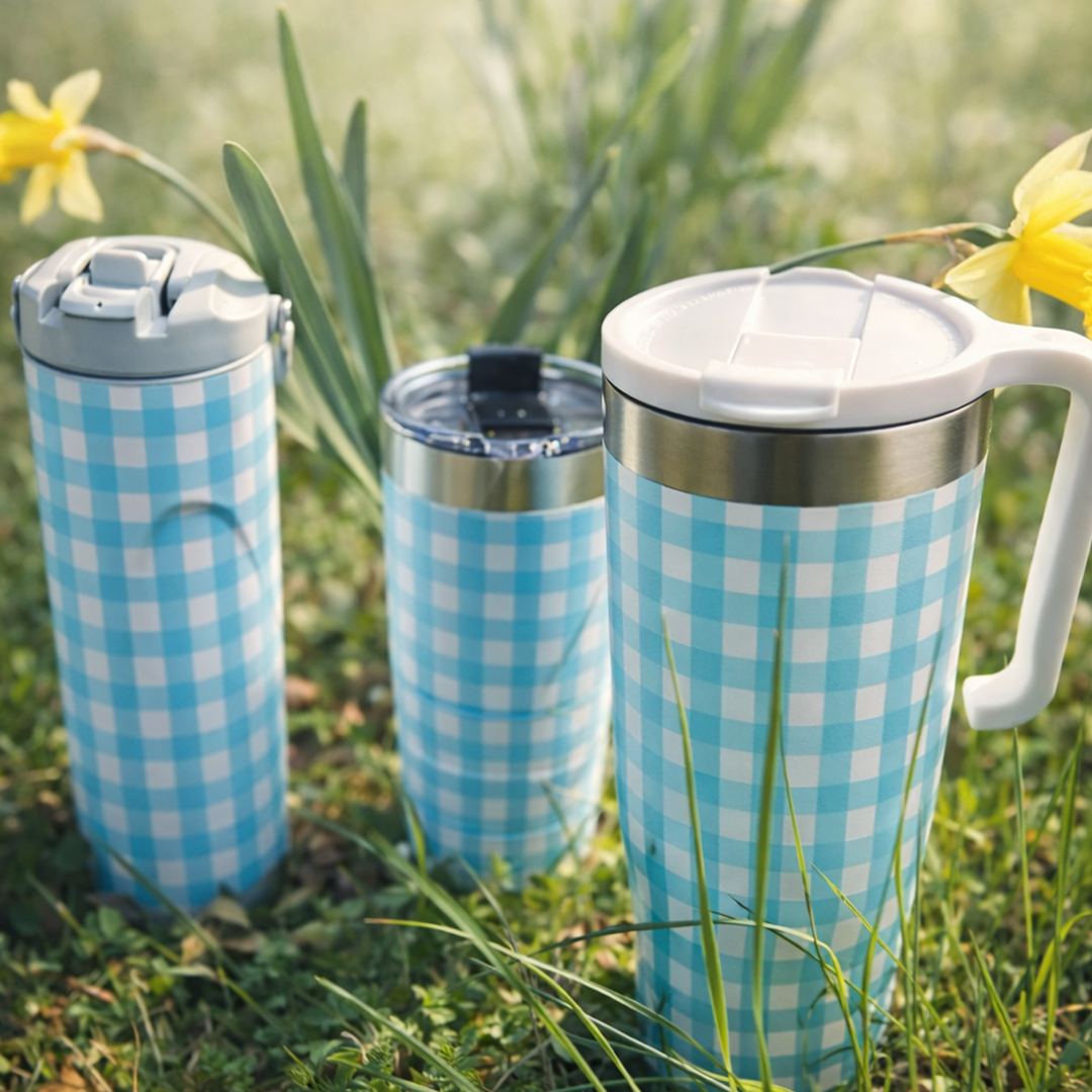 40 oz Tumbler - Spring Plaid