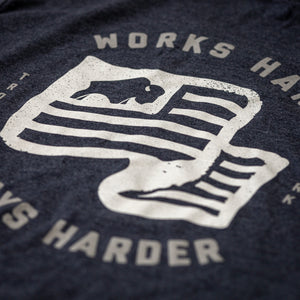Bison Work Hard Flag Shirt