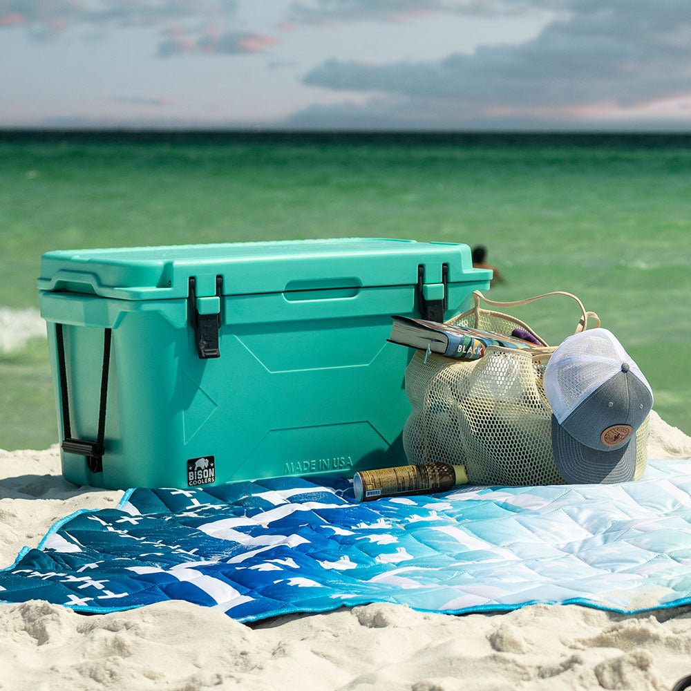 bison fishing seat box trolley Bison Coolers Seafoam 50 Quart Cooler