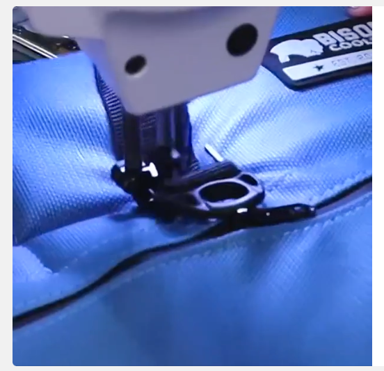 Close up image of sewn Soft Cooler