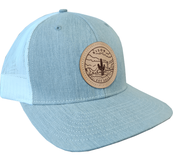 Bison Leather Patch Cap