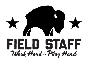 Bison Coolers Field Staff Decal. Work Hard, Play Hard. The official decal of the Bison Coolers Field Staff Team.  Available in black or white.