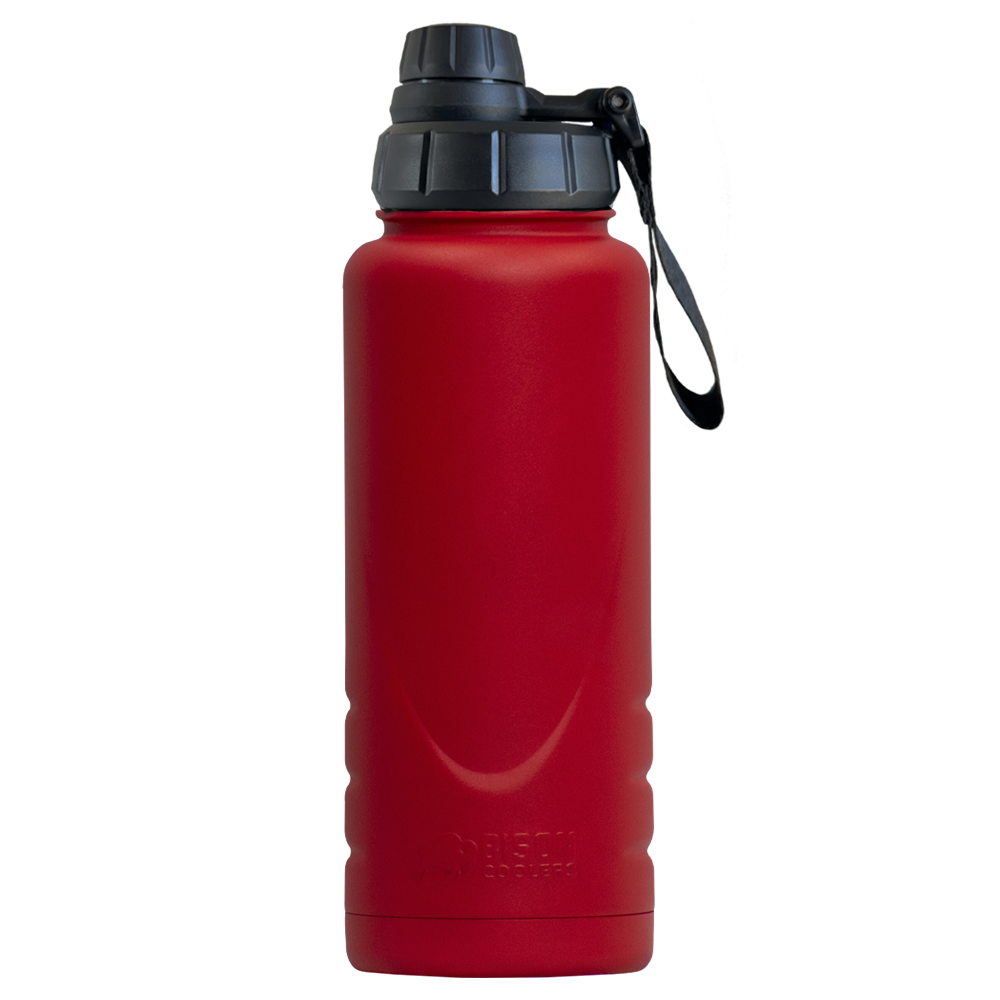 Red 32 oz Bison Bottle Bison Coolers