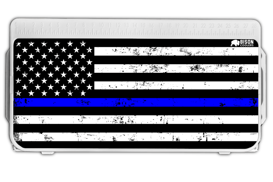 Thin Blue Line Flag Lid Graphic-Cooler Accessories-Bison Coolers-25 Qt.-Bison Coolers