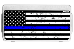 Thin Blue Line Flag Lid Graphic-Cooler Accessories-Bison Coolers-25 Qt.-Bison Coolers