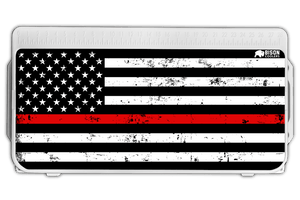 Back the RED. Thin Red Line Flag Lid Graphic. Cooler Accessories