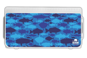 Bison Coolers Fish Camo Lid Graphic - Best Fishing Cooler Ice Chest Accessories