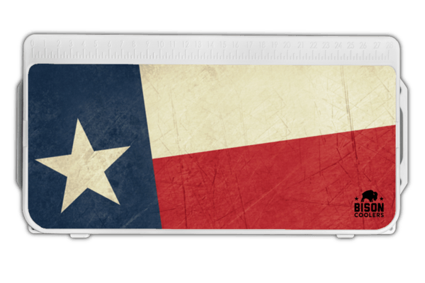 Texas Flag Lid Graphics, Cooler Accessories. UV resistant, easy application, anti-skid texture, added durability. Bison Coolers